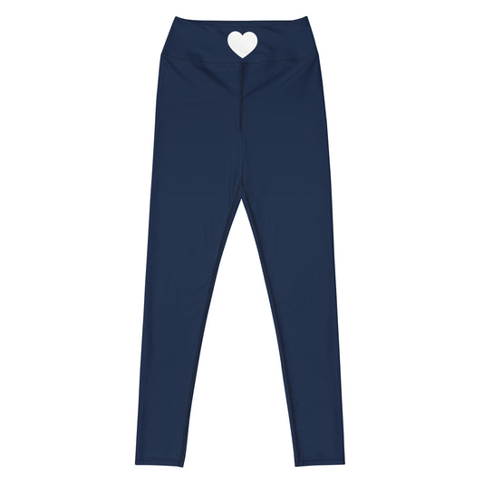 Lift & Sculpt:  Navy Blue With Hearts Yoga Leggings