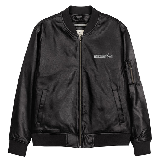 Black Leather Bomber Jacket